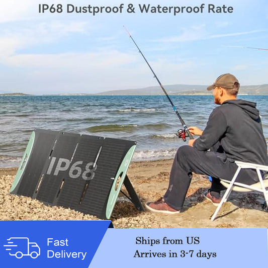 100W Portable Solar Panel Foldable IP68 Dustproof Design with Sun Angle Guide Outdoor Camping and Fishing NODSOLEX NS100W with