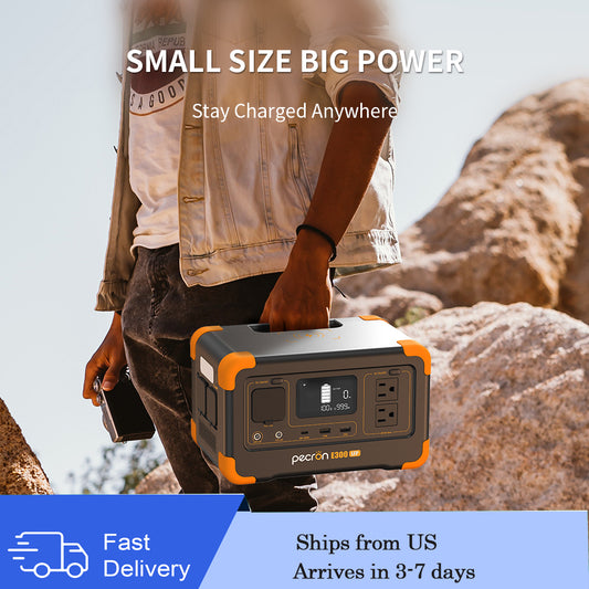 Pecron E300LFP Portable Power Station 600W 288Wh LiFePO4 Battery Solar Generator Power Bank Fast Charging for Home, RV, Camping