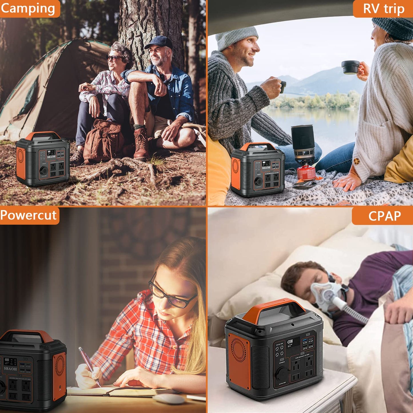 Portable Power Station, 300W 296Wh Solar Generator Quick Charge / 110V AC Outlets/DC Ports and LED Flashlight, Lithium Battery Backup for Home Outdoor Travel Camping Blackout